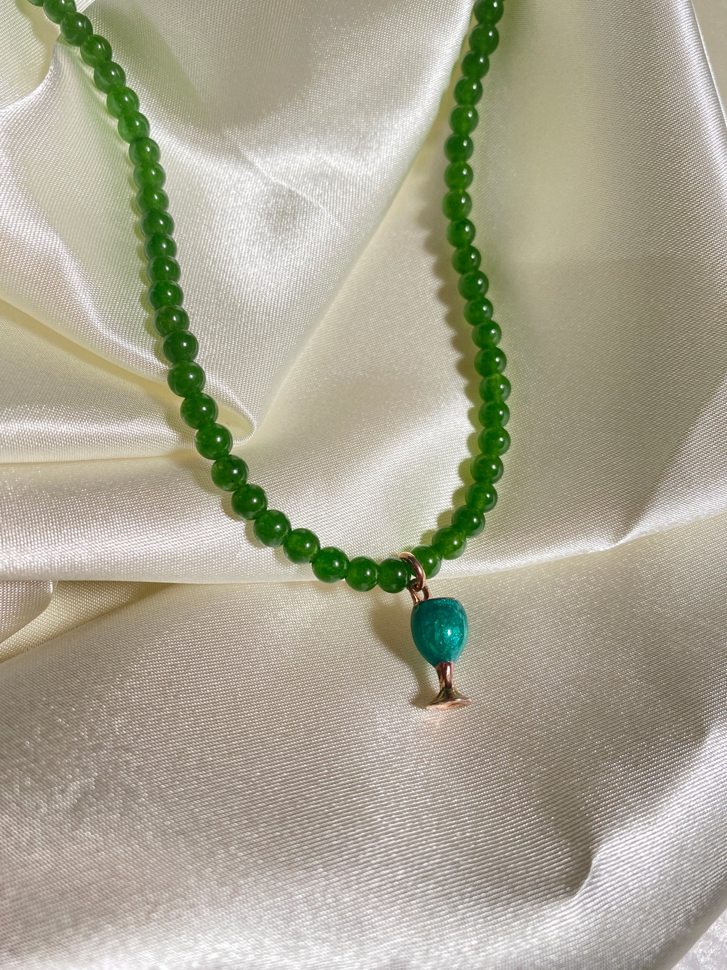 Green Wine Beaded Necklace