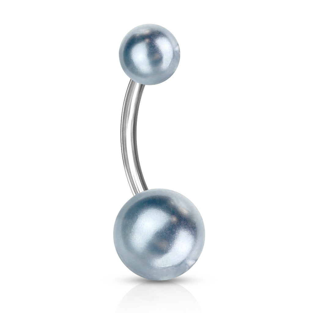 White Pearl Belly Ring
