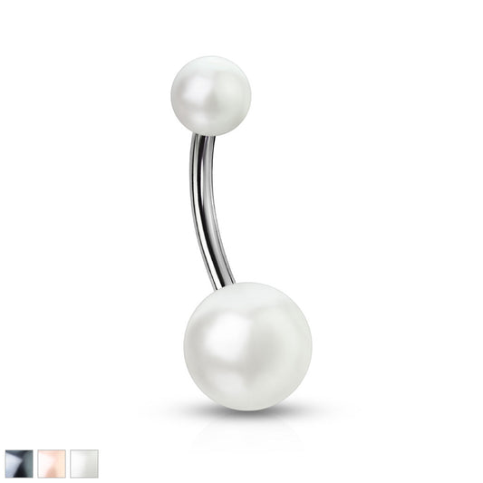 White Pearl Belly Ring